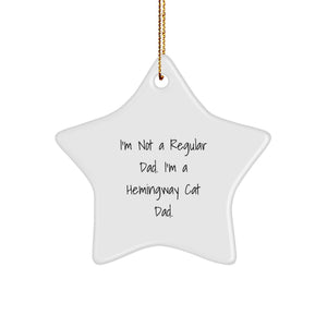 Funny Hemingway Cat Dad Gifts - Star Ornament for Christmas Unique Gifts from Friends and Family to Hemingway Cat Lovers - Image 1