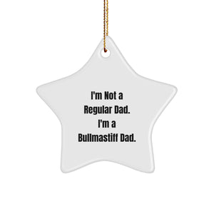 Bullmastiff Dad Star Ornament, Funny Gifts from Men to Family for Christmas - Image 1