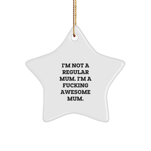 Funny Mum Star Ornament Gifts from Men to Women for Mum's Birthday Christmas Unique Presents - Image 1
