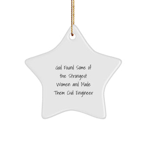 Funny Civil Engineer Gifts from Family, Inspirational Star Ornament for Women Civil Engineers, Christmas Unique Decorations - Image 1