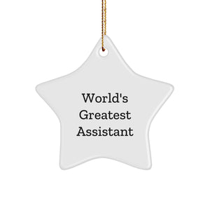 World's Greatest Assistant Star Ornament Gifts from Friends, Coworkers, or Family for Christmas Memorable Present - Image 1
