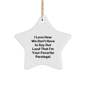 Gifts from Friends and Family for Paralegals - Funny Paralegal Star Ornament for Christmas - Image 1