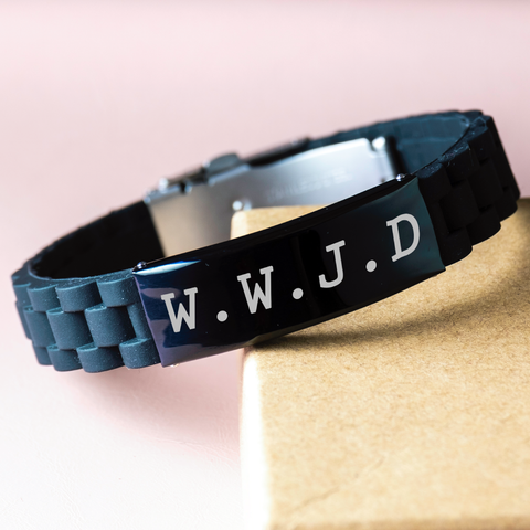 Image of Motivational Christian Bracelet, W.W.J.D, -Inspirational Christmas, Family Gift for Christian Men, Women, Girls & Boys