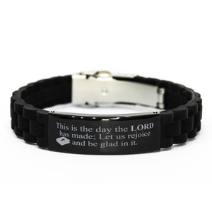 Motivational Christian Bracelet, This is the day the Lord has made; Let us rejoice and be glad in it., Inspirational Christmas , Family, Anniversary  Gifts For Christian Men, Women, Girls & Boys