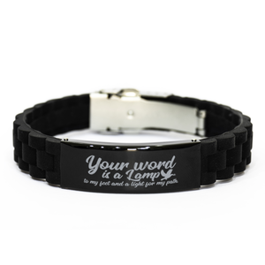 Motivational Christian Bracelet, Your word is a lamp to my feet and a light for my path., Inspirational Christmas , Family, Anniversary  Gifts For Christian Men, Women, Girls & Boys