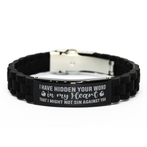 Motivational Christian Bracelet, I have hidden your word in my heart that I might not sin against you., Inspirational Christmas , Family, Anniversary  Gifts For Christian Men, Women, Girls & Boys