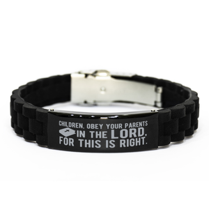 Motivational Christian Bracelet, Children, obey your parents in the Lord, for this is right., Inspirational Christmas , Family, Anniversary  Gifts For Christian Men, Women, Girls & Boys