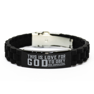 Motivational Christian Bracelet, This is love for God: to obey his commands., Inspirational Christmas , Family, Anniversary  Gifts For Christian Men, Women, Girls & Boys