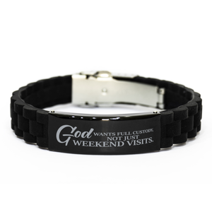 Motivational Christian Bracelet, God wants full custody, not just weekend visits., Inspirational Christmas , Family, Anniversary  Gifts For Christian Men, Women, Girls & Boys