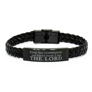 Motivational Christian Stainless Steel Bracelet, Keep my commands and follow them. I am the Lord., Inspirational Christmas , Family, Anniversary  Gifts For Christian Men, Women, Girls & Boys