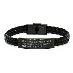 Motivational Christian Stainless Steel Bracelet, This is the day the Lord has made; Let us rejoice and be glad in it., Inspirational Christmas , Family, Anniversary  Gifts For Christian Men, Women, Girls & Boys