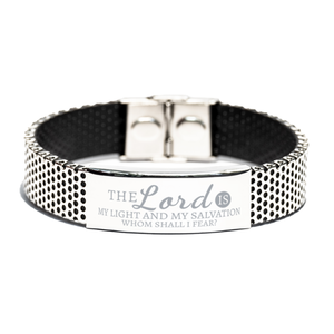 Motivational Christian Stainless Steel Bracelet, The Lord is my light and my salvation