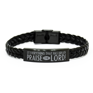 Motivational Christian Stainless Steel Bracelet, Let everything that has breath praise the LORD!, Inspirational Christmas , Family, Anniversary  Gifts For Christian Men, Women, Girls & Boys