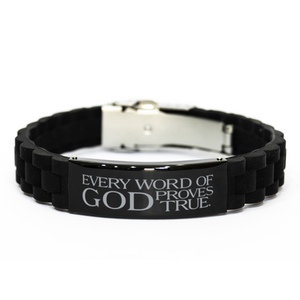Motivational Christian Bracelet, Every word of God proves true. , Inspirational Christmas , Family, Anniversary  Gifts For Christian Men, Women, Girls & Boys