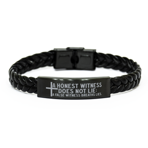 Motivational Christian Stainless Steel Bracelet, A honest witness does not lie; a false witness breaths lies., Inspirational Christmas , Family, Anniversary  Gifts For Christian Men, Women, Girls & Boys