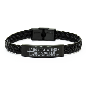 Motivational Christian Stainless Steel Bracelet, A honest witness does not lie; a false witness breaths lies., Inspirational Christmas , Family, Anniversary  Gifts For Christian Men, Women, Girls & Boys