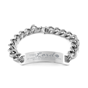 Motivational Christian Stainless Steel Bracelet, The Lord is my light and my salvation