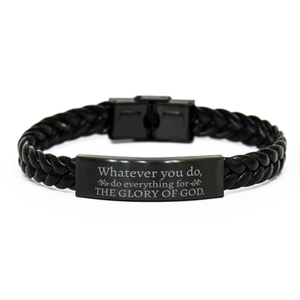 Motivational Christian Stainless Steel Bracelet, Whatever you do, do everything for the glory of God., Inspirational Christmas , Family, Anniversary  Gifts For Christian Men, Women, Girls & Boys