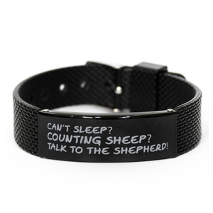 Motivational Christian Black Shark Mesh Bracelet, Can