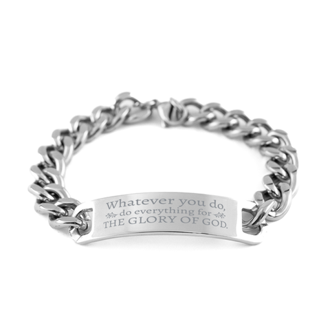 Image of Motivational Christian Stainless Steel Bracelet, Whatever you do, do everything for the glory of God., Inspirational Christmas , Family, Anniversary  Gifts For Christian Men, Women, Girls & Boys