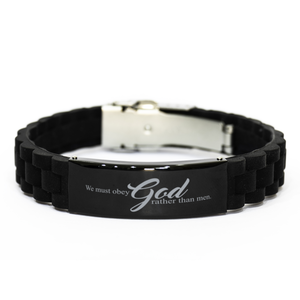 Motivational Christian Bracelet, We must obey God rather than men. , Inspirational Christmas , Family, Anniversary  Gifts For Christian Men, Women, Girls & Boys