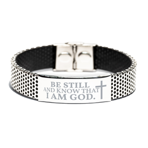 Motivational Christian Stainless Steel Bracelet, Be still and know that I am God. , Inspirational Christmas , Family, Anniversary  Gifts For Christian Men, Women, Girls & Boys