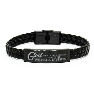 Motivational Christian Stainless Steel Bracelet, God wants full custody, not just weekend visits., Inspirational Christmas , Family, Anniversary  Gifts For Christian Men, Women, Girls & Boys