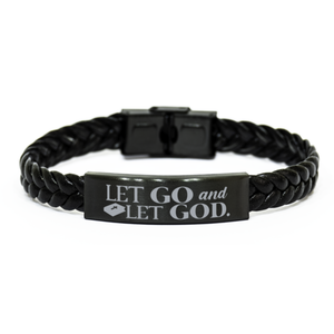 Motivational Christian Stainless Steel Bracelet, Let go and let God., Inspirational Christmas , Family, Anniversary  Gifts For Christian Men, Women, Girls & Boys