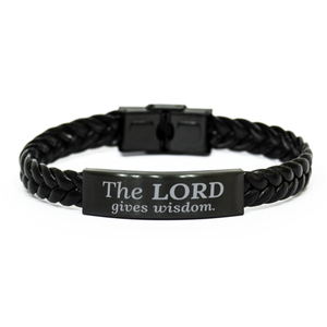 Motivational Christian Stainless Steel Bracelet, The Lord gives wisdom., Inspirational Christmas , Family, Anniversary  Gifts For Christian Men, Women, Girls & Boys