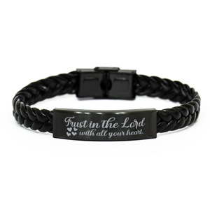 Motivational Christian Stainless Steel Bracelet, Trust in the Lord with all your heart. , Inspirational Christmas , Family, Anniversary  Gifts For Christian Men, Women, Girls & Boys