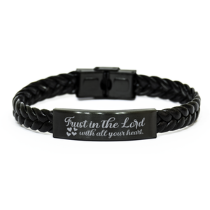 Motivational Christian Stainless Steel Bracelet, Trust in the Lord with all your heart. , Inspirational Christmas , Family, Anniversary  Gifts For Christian Men, Women, Girls & Boys