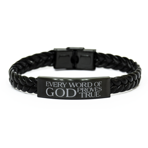 Motivational Christian Stainless Steel Bracelet, Every word of God proves true. , Inspirational Christmas , Family, Anniversary  Gifts For Christian Men, Women, Girls & Boys