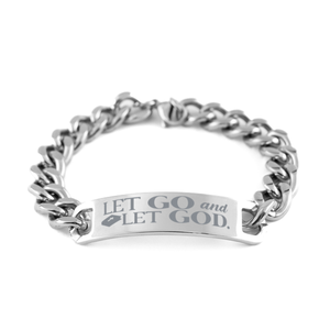 Motivational Christian Stainless Steel Bracelet, Let go and let God., Inspirational Christmas , Family, Anniversary  Gifts For Christian Men, Women, Girls & Boys