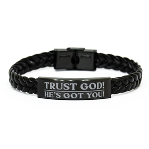 Motivational Christian Stainless Steel Bracelet, Trust God! He