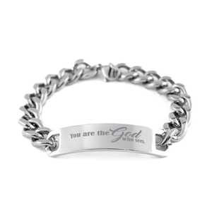 Motivational Christian Stainless Steel Bracelet, You are the God who sees, Inspirational Christmas , Family, Anniversary  Gifts For Christian Men, Women, Girls & Boys