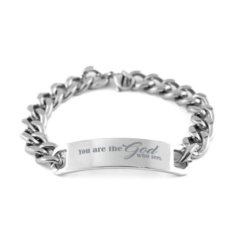 Image of Motivational Christian Stainless Steel Bracelet, You are the God who sees, Inspirational Christmas , Family, Anniversary  Gifts For Christian Men, Women, Girls & Boys