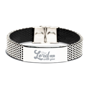 Motivational Christian Stainless Steel Bracelet, The Lord Be with You, Inspirational Christmas , Family, Anniversary  Gifts For Christian Men, Women, Girls & Boys