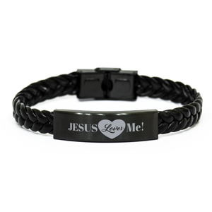 Motivational Christian Stainless Steel Bracelet, Jesus Loves Me!, Inspirational Christmas , Family, Anniversary  Gifts For Christian Men, Women, Girls & Boys