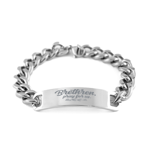 Motivational Christian Stainless Steel Bracelet, Brethren, pray for us. , Inspirational Christmas , Family, Anniversary  Gifts For Christian Men, Women, Girls & Boys