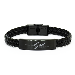 Motivational Christian Stainless Steel Bracelet, We must obey God rather than men. , Inspirational Christmas , Family, Anniversary  Gifts For Christian Men, Women, Girls & Boys